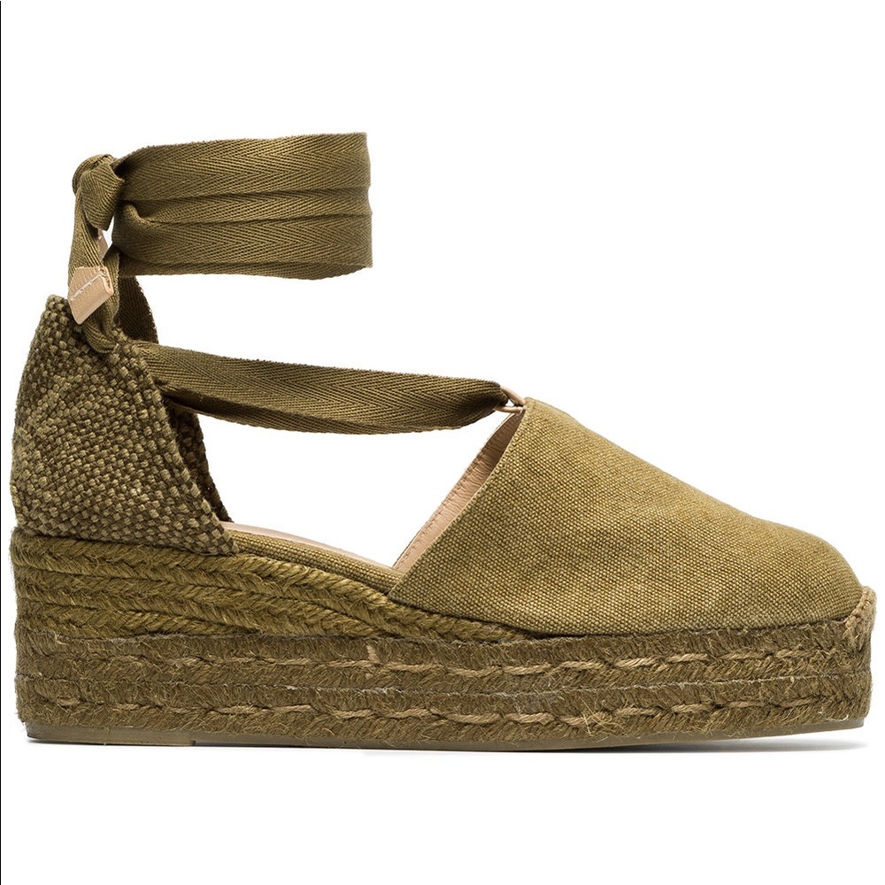 CASTAÑER Green Campesinsa espadrille wedges